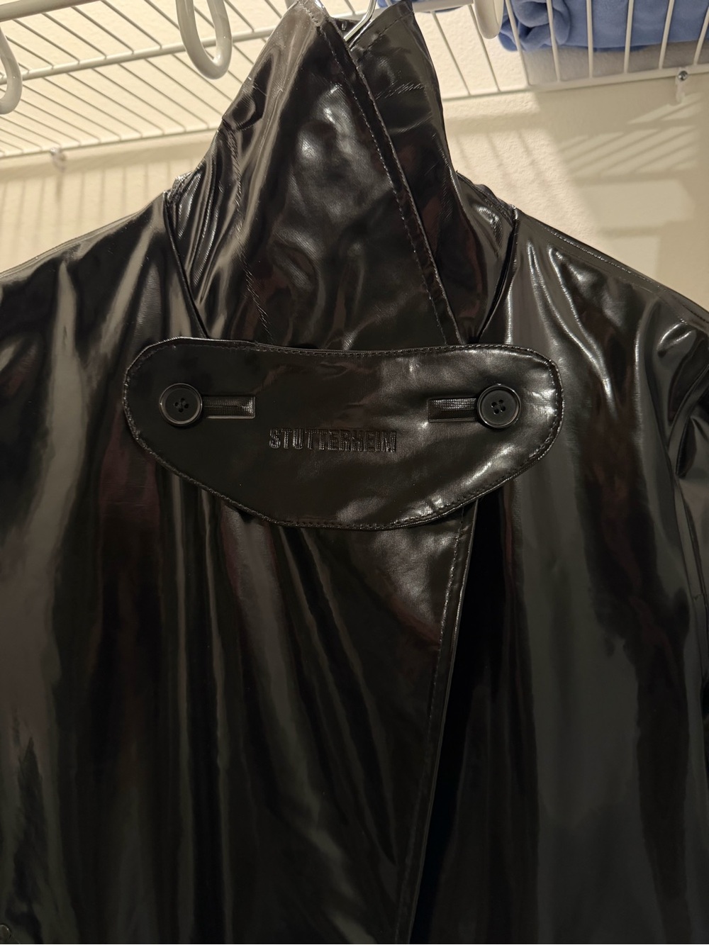 Stutterheim Black Patent Trench Coat - Picture 2 of 2
